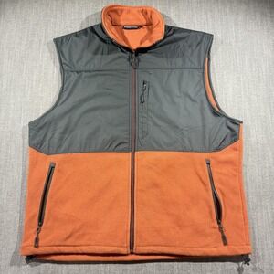 PGA TOUR Vest Mens XL Orange Fleece Full Zip Golf Windbreaker Pockets Outdoor
